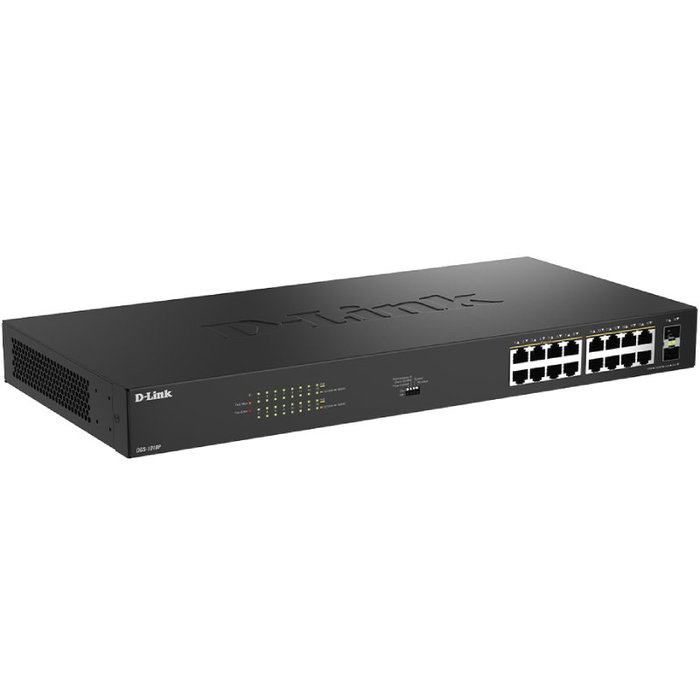 D-Link DGS-1018P/E Switch Gigabit de 18 puertos con 16 puertos PoE+ y 2 puertos SFP